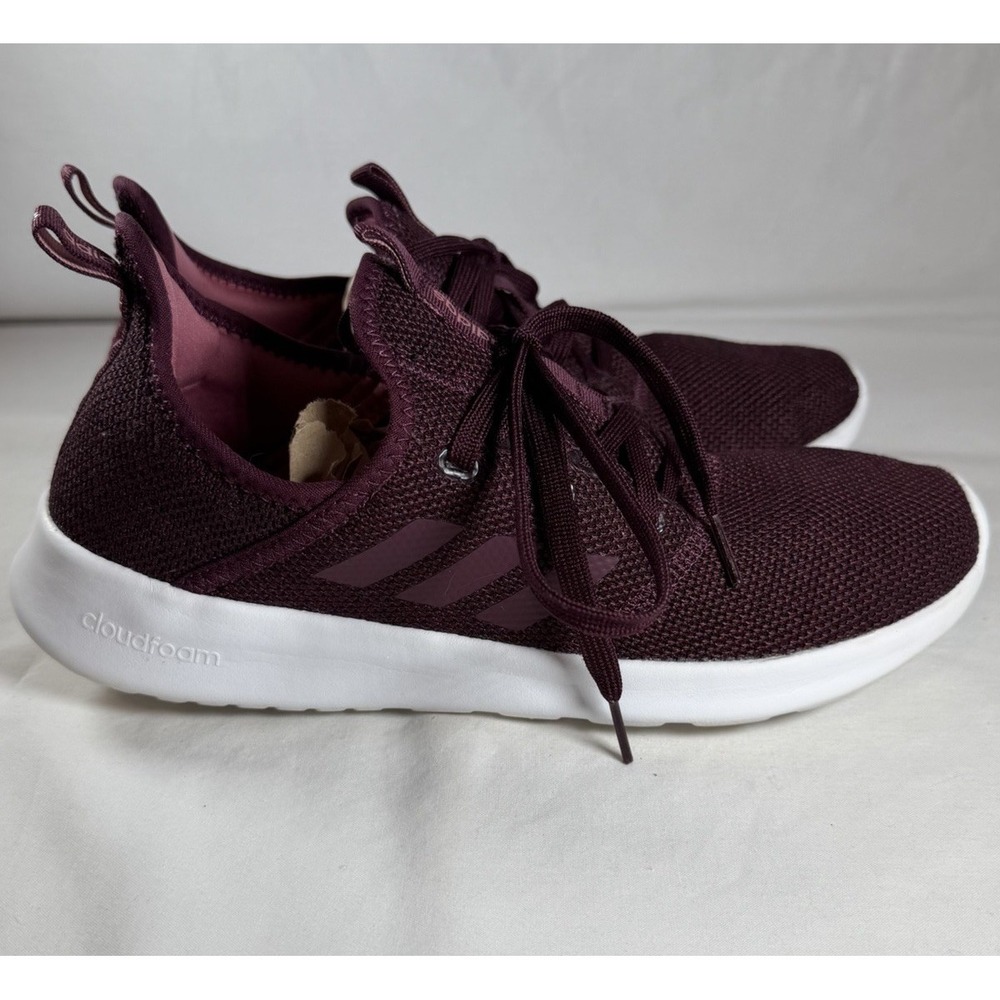 Adidas Cloudfoam Pure Burgundy Womens 9.5 Comfort Walking Lightweight B43675 - Picture 2 of 6